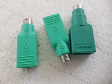 Adapter USB PS/2 PS2 Keyboard Mouse A Female Mini Din 6 Pin Male LOT OF 3 PIECES