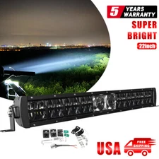 22" inch Laser LED Light Bar Dual Row Combo Driving offroad For Ford GMC Pickup