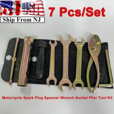  7 Pcs/Set New Motorcycle Spark Plug Spanner Wrench Socket Plier Tool Kit Durabl