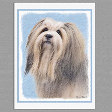 6 Havanese Dog Silver Blank Art Note Greeting...