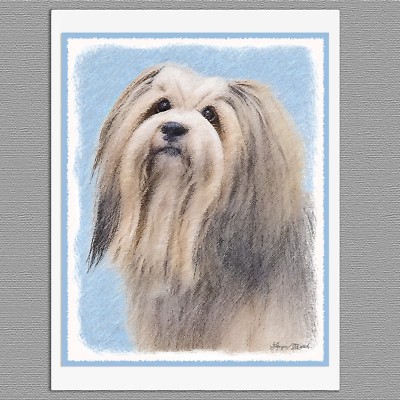 6 Havanese Dog Silver Blank Art Note Greeting Cards