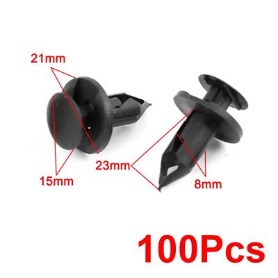 100Pcs 8mm Auto Tür Verkleidung Befestigung Clips Stoßstange Nieten Spreiznieten