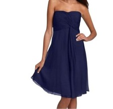 Fairy Whimsigoth Twist Detail Strapless Chiffon Silk Pleated Dress Sweetheart