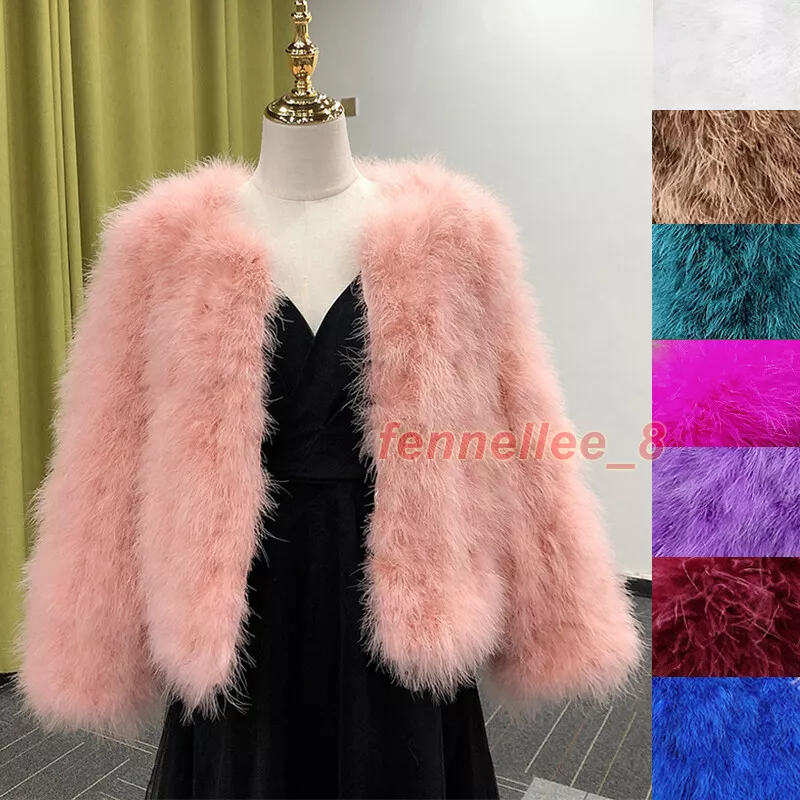 Fluffy cheap feather jacket