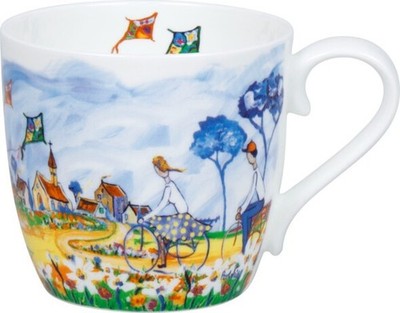 Könitz Porzellan Henkelbecher Kites and Cycling by Portchie 425ml