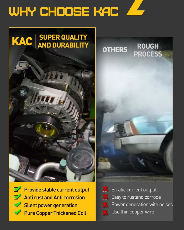 Alternador 13671N 70A con polea y ventilador para Toyota T100 1995-1998 3,4 L V6 Foto 3 de 4