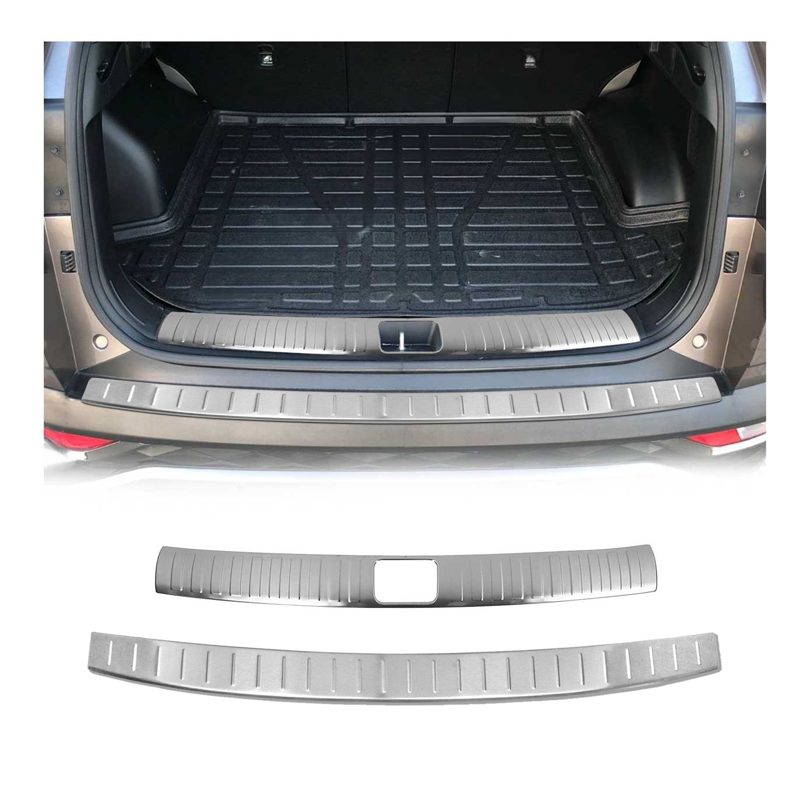 Protection de pare-chocs arrière en inox pour Hyundai Tucson 2015-2018 finition chromée