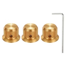 3 Pcs Aluminium Knobs with Arrow Indicator, 1/4" (6mm), 3/4" Gold