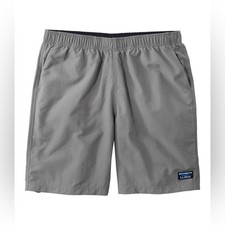 L.L. Bean Men's Swim Trunks Board Shorts Gray Supplex Nylon Size L