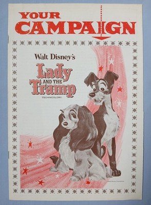LADY AND THE TRAMP (1955,RR1960s)rare original UK Exhibitors Campaign Press Book