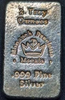 3 Troy Ounces - Monarch Precious Metals .999 Fine Silver Hand Poured Bar