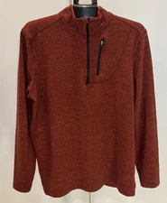 Men’s Pullover Swiss Tech Quarter Zip XL Red Long Sleeve Lined