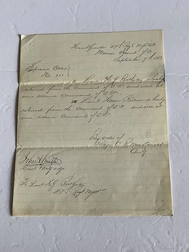 CIVIL WAR US ARMY MORRIS ISLAND  HEADQUARTERS 47th NEW YORK  TRANSFER ORDER 1863