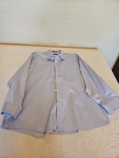 MEN'S ARROW LONG SLEEVE BLUE 18.5 34 35 Dress Shirt Fairfield Pinpoint Oxford