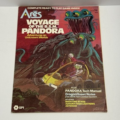 SPI Ares #6 Voyage of the B.S.M Pandora Unknown Worlds - Complete / Unpunched