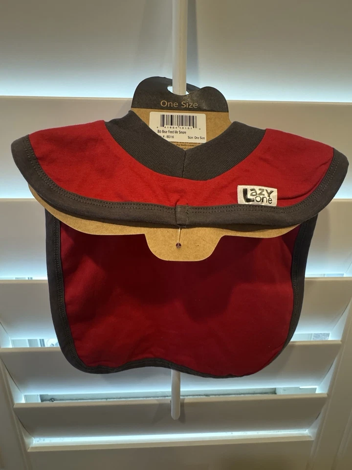 Lazy One - Bear Feed Me Smore - New Campfire Baby Bib - Image 2 of 4