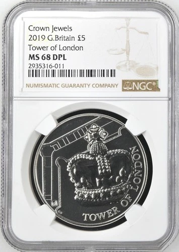 2019 Great Britain £5 Crown Jewels Tower Of London NGC MS68 DPL