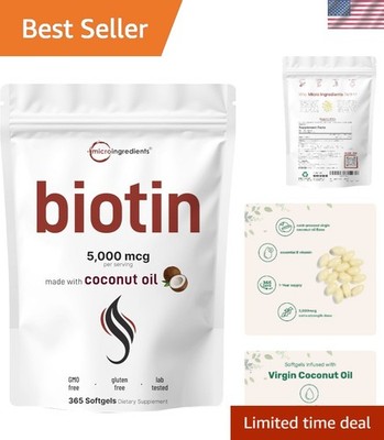 Biotin 5,000mcg Softgels - One- Supply for Ultimate Beauty and Wellness Care