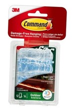  Outdoor Rope Light Clips, 12 Hooks and 16  Strips, Damage Free Hanging  0.92 per strip