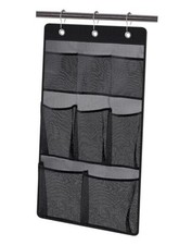 Mesh Shower Caddy Hanging Bathroom Organizer Storage with 2 Large Black