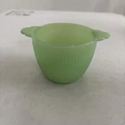 Vintage Jadeite Fire King Ribbed Glass Jane Ray Sugar Bowl Green No Lid
