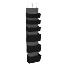 57 In. H Black PP Non-Woven over the Door Hanging Closet Organizer