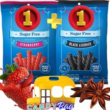 (PACK OF 2) Sugar Free Red Licorice Vine Twists Candy - 13.2 x 4.1 x 21.2 cm