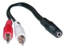 Lot10 6"1/8"Stereo Female Dual RCA Male Audio/PC/IPOD/MP3 AUX Adapter Cable/Cord