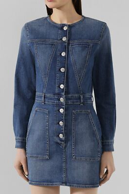 denim mini bodycon dress Corbin Denim Halter Neck Mini Dress
