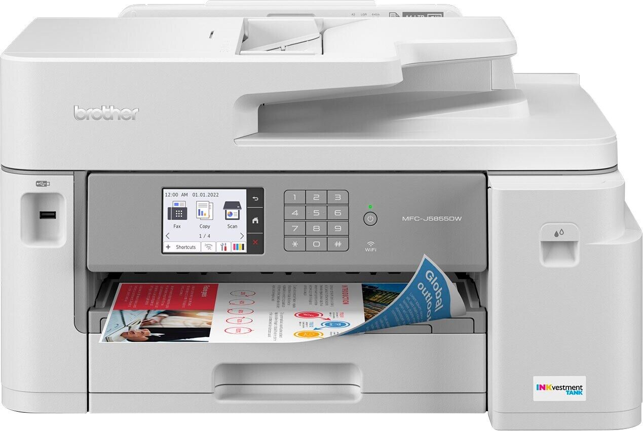 Brother - MFC-J5855DW INKvestment Tank All-in-One Inkjet Printer with up to 1...