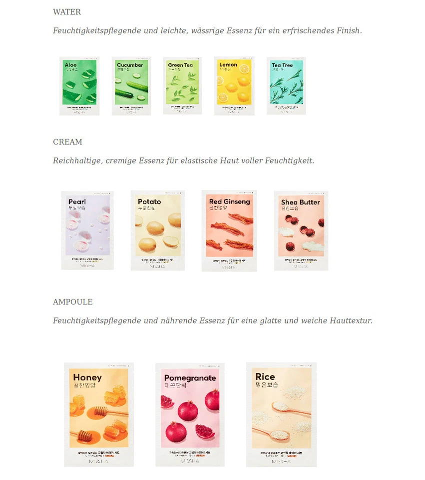 MISSHA Airy Fit Sheet Mask (12 Types) Skin-Fit Daily Sheet Mask (Pack of 12) - Bild 3 von 4