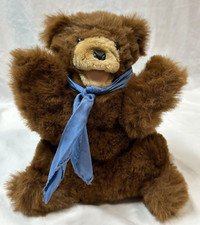 Vtg Brown Bear Full Body Huggable Plush Hand Puppet Squeaker Hand Crafted Rare