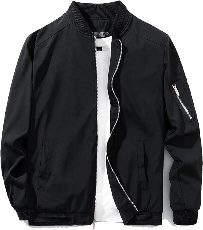 URBANFIND Men's Slim Fit Lightweight Sportswear Jacket Casual Bomber Jacket M
