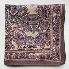 VINTAGE HANDKERCHIEF ART PURPLE PAISLEY BANDANA MEN'S POCKET SQUARE 18" B0002