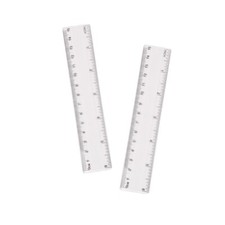 2 x (15 cm - 6") Clear Plastic Ruler | UK STOCK - FREE P&P