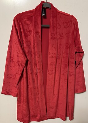 BEBE Logo Robe Women’s Small Red Hearts Velour Valentines No Belt | eBay