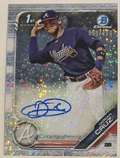 Derian Cruz 2019 Bowman Chrome Prospects 1st Speckle Refractor /299 Auto