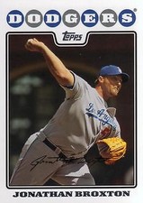 2008 Topps #44 Jonathan Broxton Los Angeles Dodgers FACSIMILE AUTO Baseball Card
