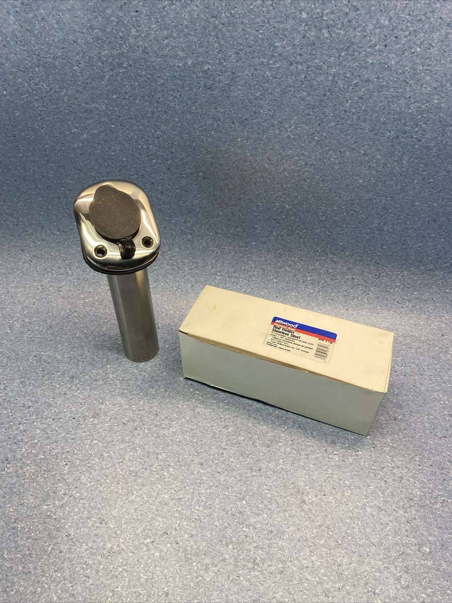 Attwood Stainless Steel Flush Mount Fishing Rod Holder w/ Black Cap-Gasket