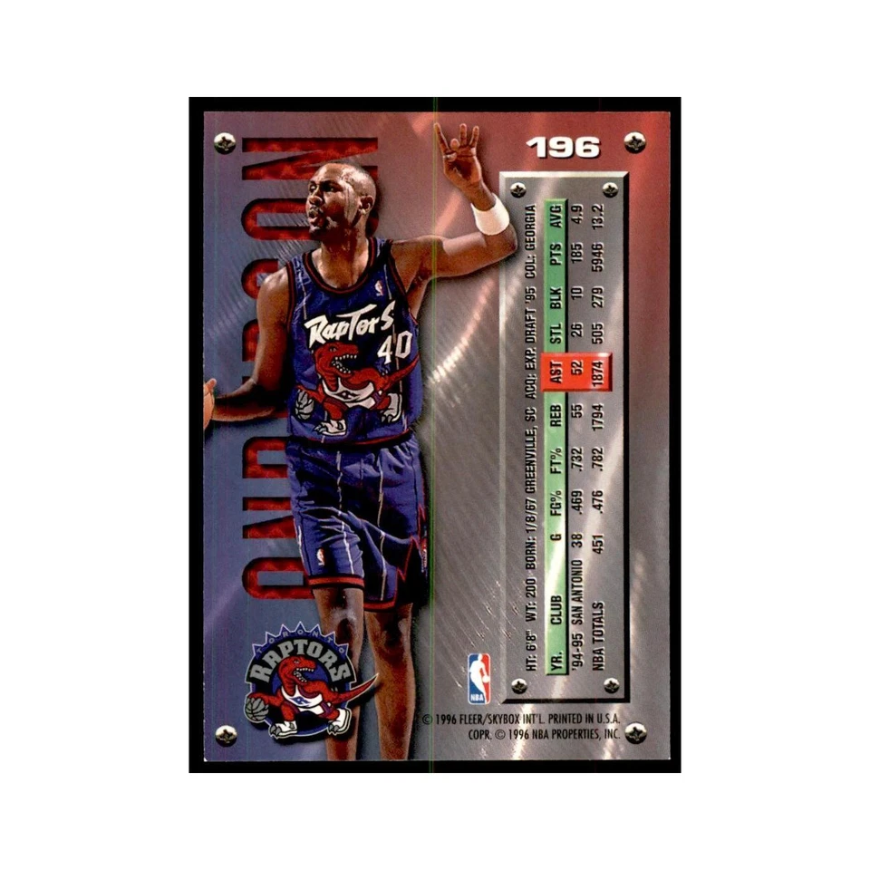 1995 Fleer Metal Willie Anderson Basketball Cards #196 - Image 2 of 3