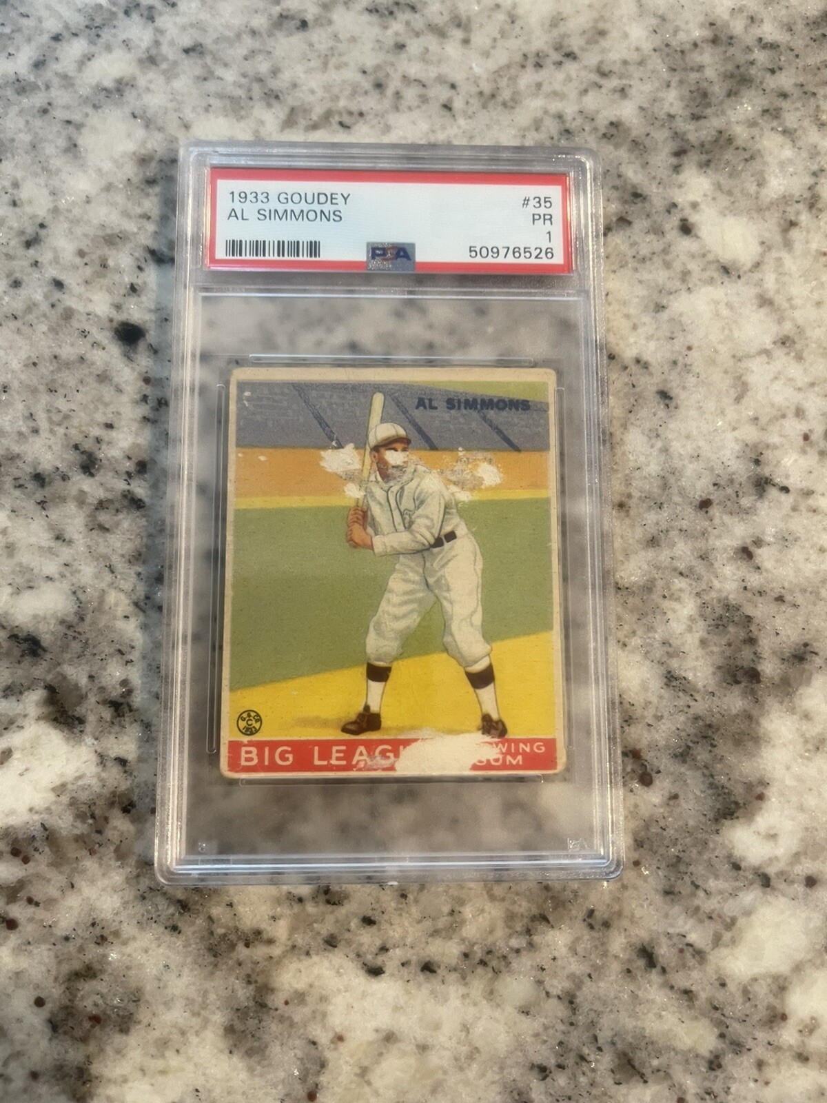 PSA 1 1933 GOUDEY AL SIMMONS #35 HOF ROOKIE CARD RC
