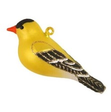 Goldfinch Finch Blown Glass Handcrafted Bird Christmas Ornament NIB Cobane