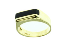 New Solid Real 14k Yellow Gold Genuine Black Onyx Men Ring 7.4 Grams Size 10