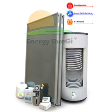 Kit solare termico produzione ACS e riscaldamento, 3-4 persone bollitore 300L