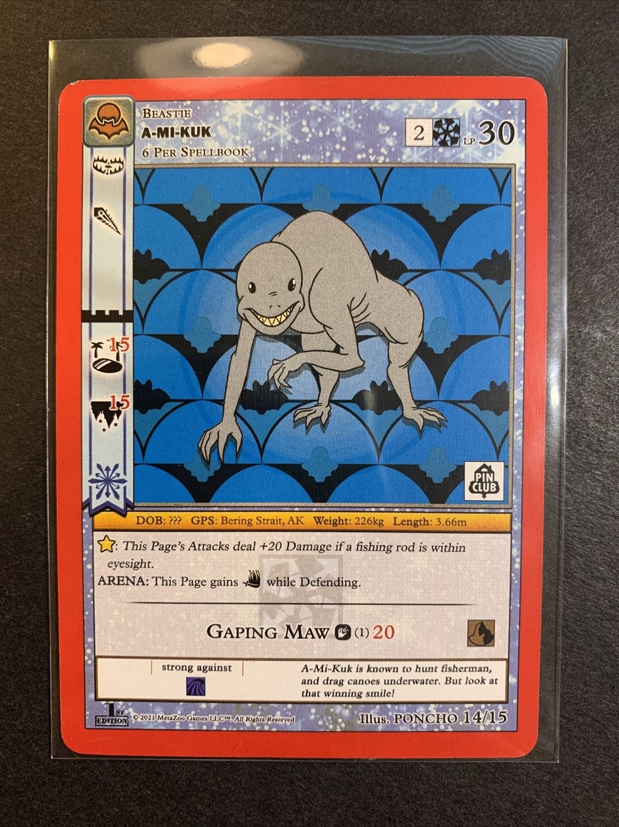 Metazoo A-Mi-Kuk - Nightfall Pin Club Promo Card 1st Edition 14/15 Rare!