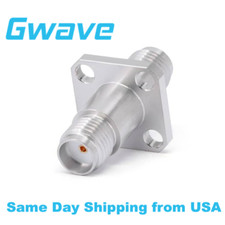 SMA Female to SMA Female Adapter with 4 Hole Flange, DC - 26.5GHz