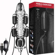 Electric Penis Ring Girth Enlarger-Sleeve-Scrotum Ring Ball Stretcher Enhancer