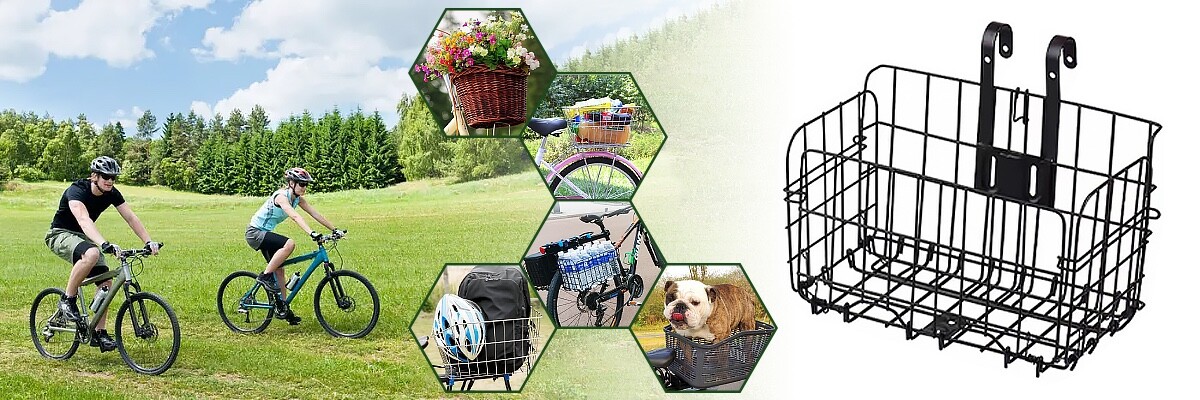 Panier Vélo Pliable Noir – Grande Capacité – Installation Rapide – VTT