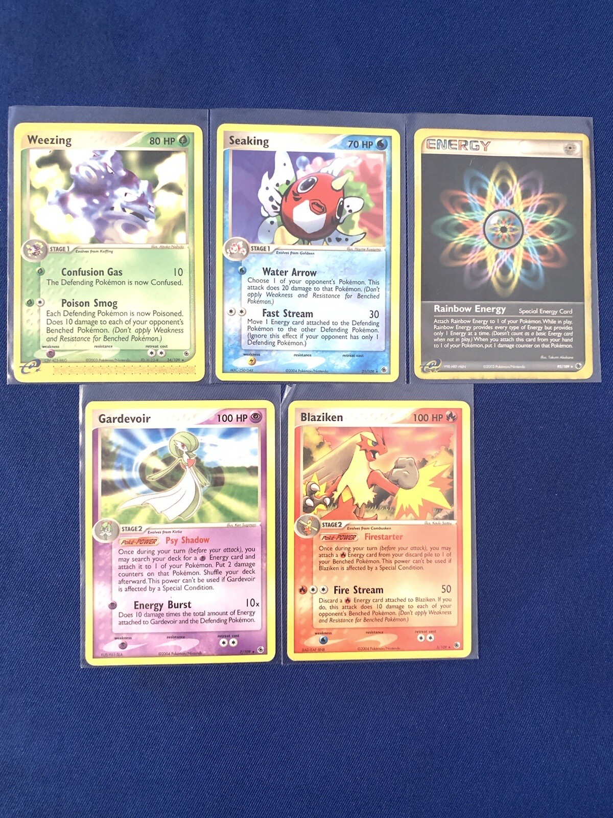Ex Ruby Sapphire Rare Lot Pokemon Cards - 24/109, 21/109, 95/109, 3/109 ...