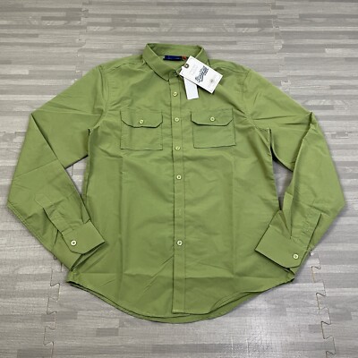 Brooklyn Best Workwear Button-Up Shirt Mens Size Medium Long Sleeve Green $38